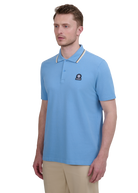 Sandbanks Stripe Tape Placket Polo - Dusty Blue