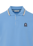 Sandbanks Stripe Tape Placket Polo - Dusty Blue
