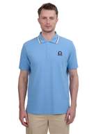 Sandbanks Stripe Tape Placket Polo - Dusty Blue