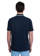 Sandbanks Stripe Tape Placket Polo - Navy