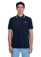 Sandbanks Stripe Tape Placket Polo - Navy