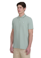 Sandbanks Stripe Tape Placket Polo - Sage