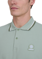 Sandbanks Stripe Tape Placket Polo - Sage
