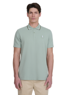 Sandbanks Stripe Tape Placket Polo - Sage