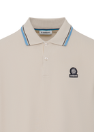 Sandbanks Stripe Tape Placket Polo - Stone