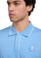 Contrast Piped Polo Shirt - Dusty Blue