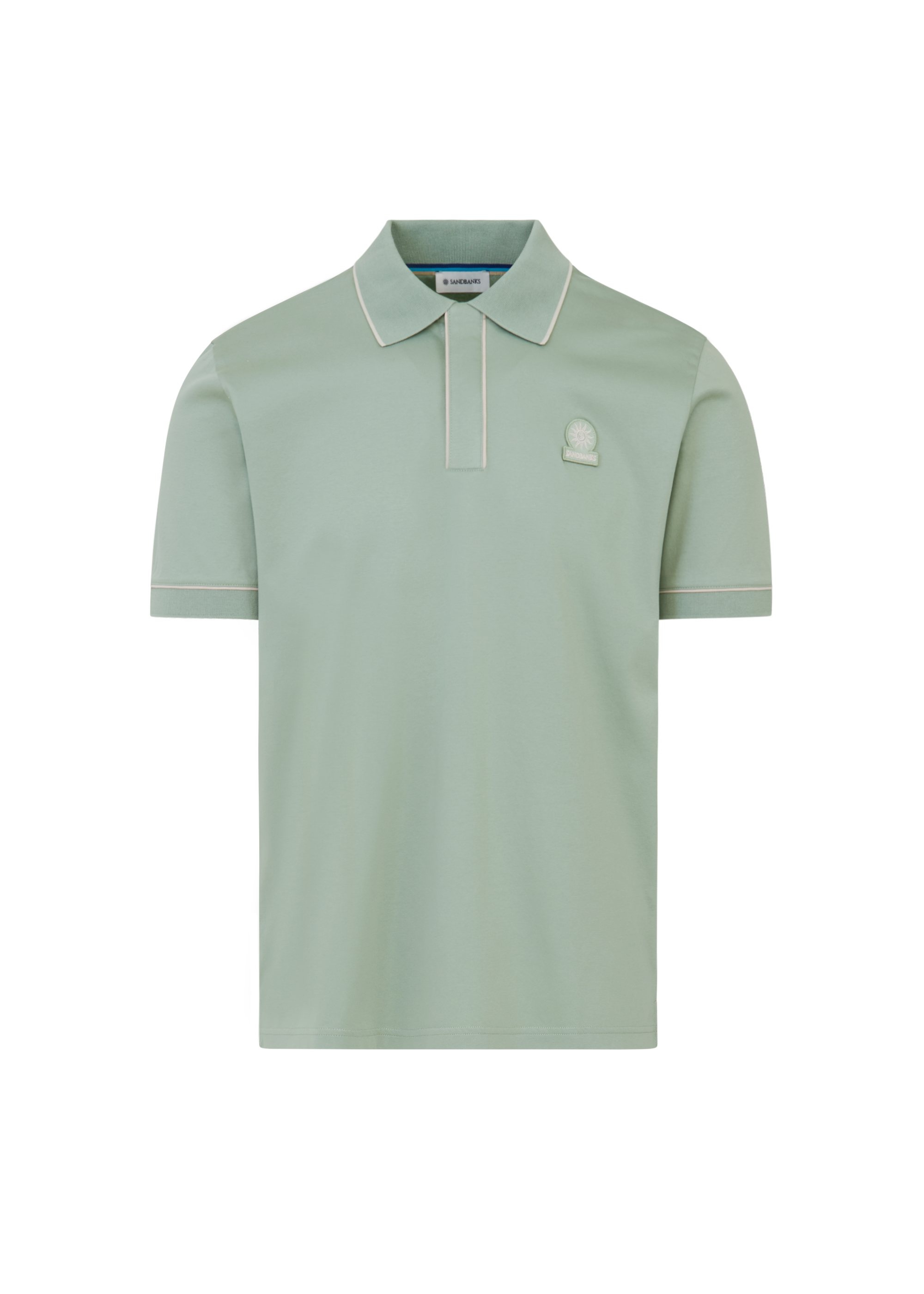 Contrast Piped Polo Shirt - Sage