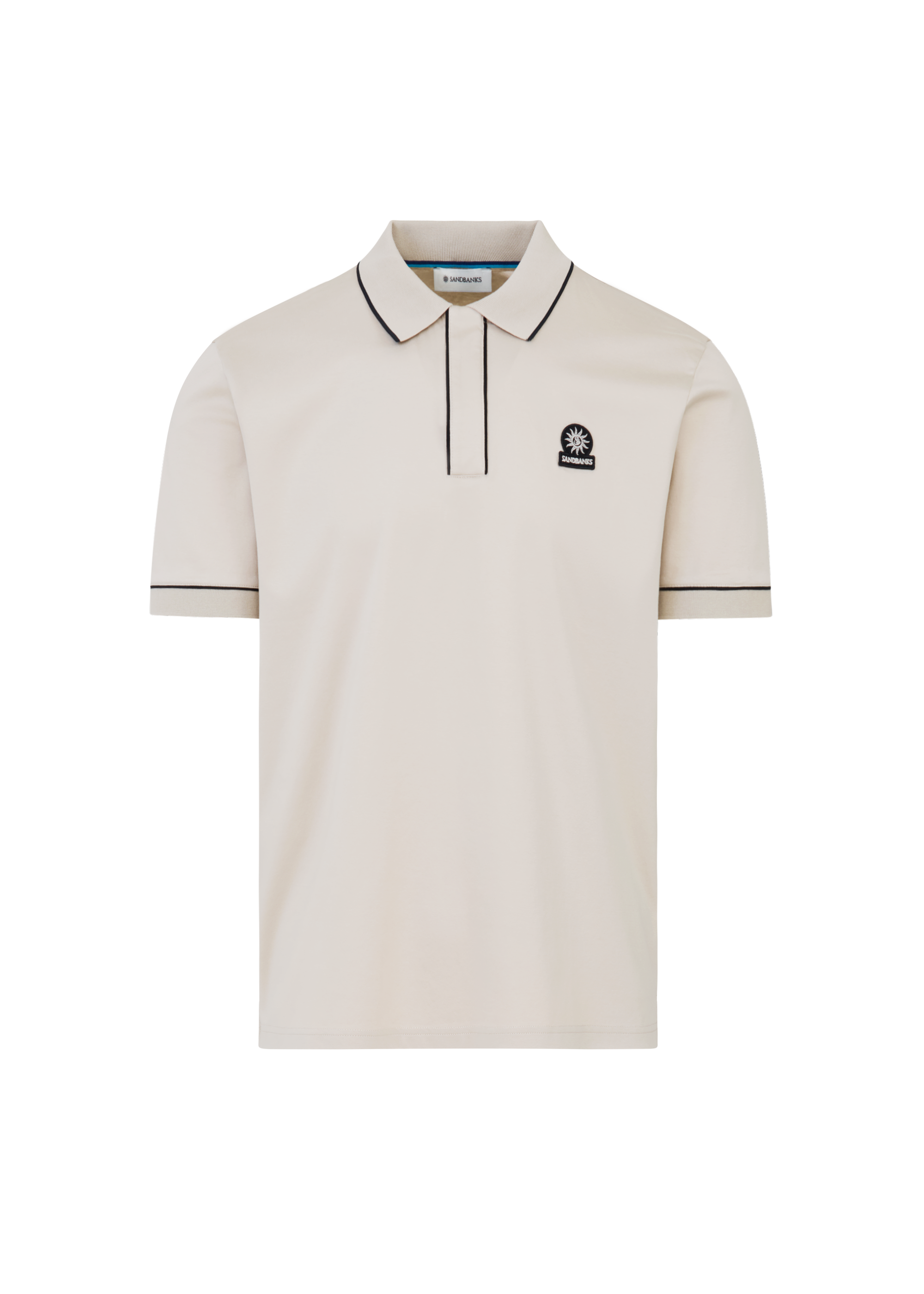 Contrast Piped Polo Shirt - Stone