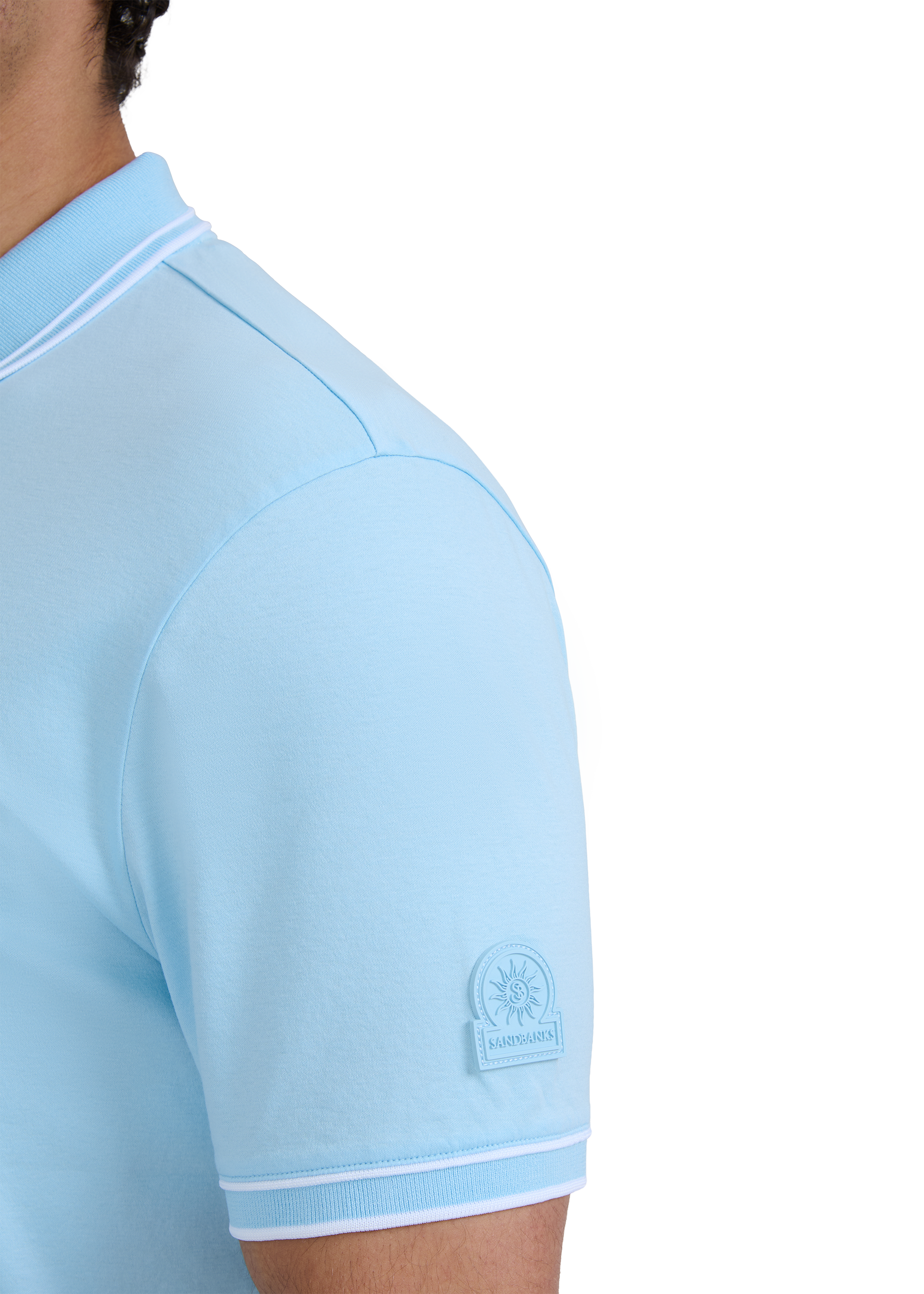 Silicone Zip Polo Shirt - Crystal Blue