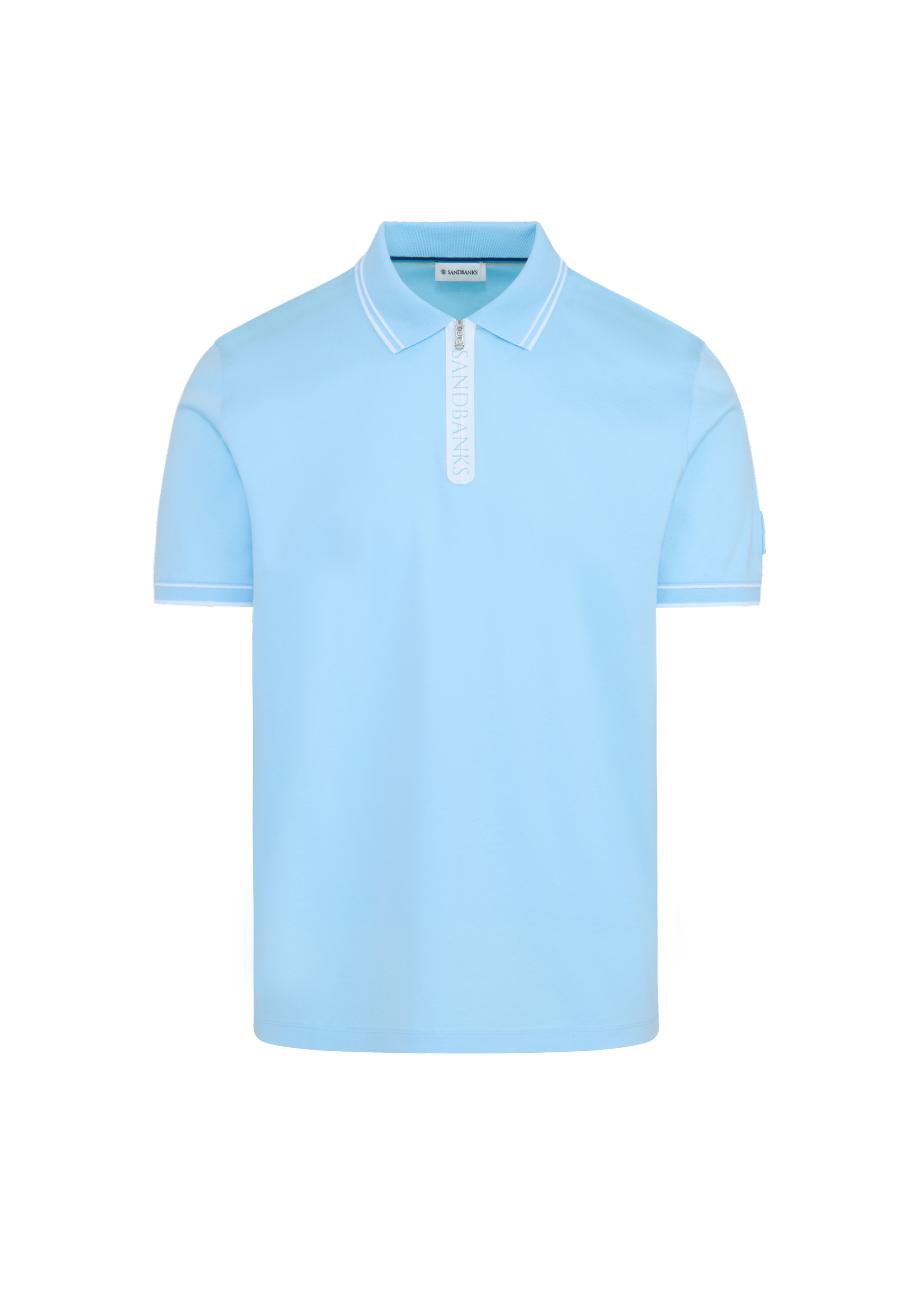 Silicone Zip Polo Shirt - Crystal Blue