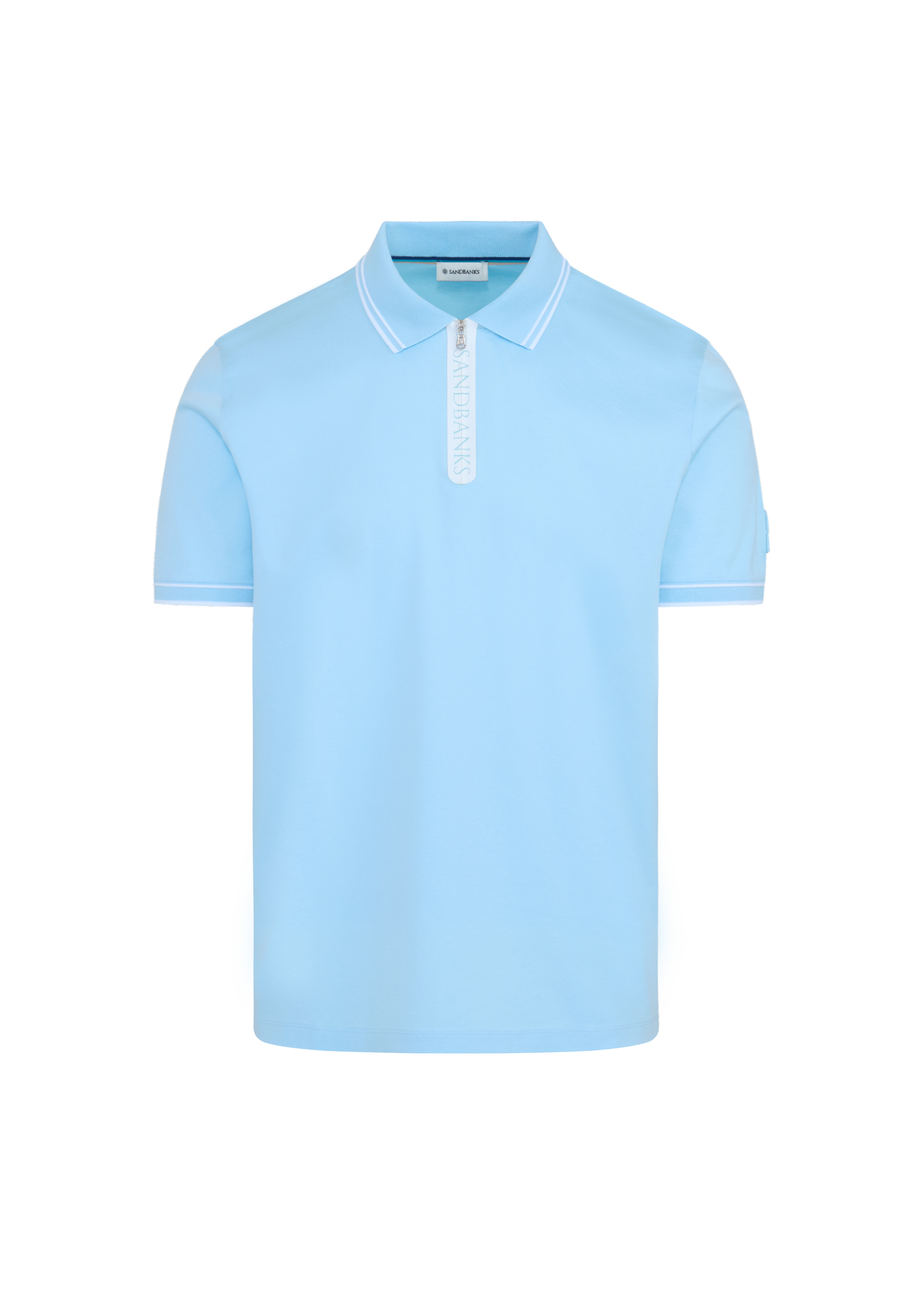 Silicone Zip Polo Shirt - Crystal Blue