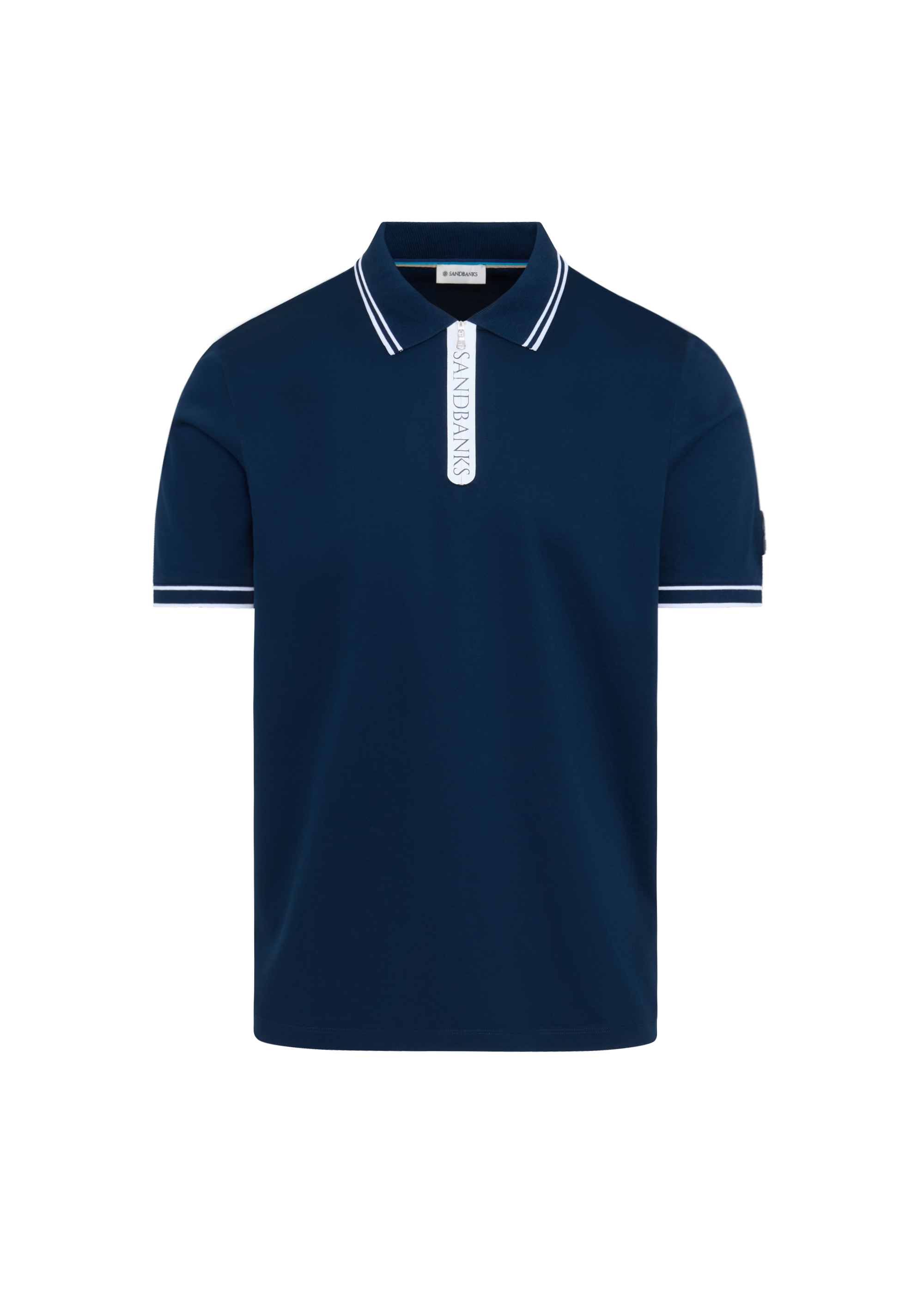 Silicone Zip Polo Shirt - Navy