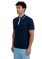 Silicone Zip Polo Shirt - Navy