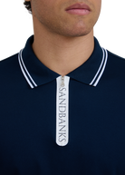 Silicone Zip Polo Shirt - Navy