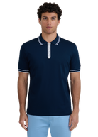 Silicone Zip Polo Shirt - Navy