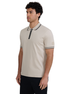 Silicone Zip Polo Shirt - Stone