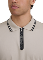 Silicone Zip Polo Shirt - Stone