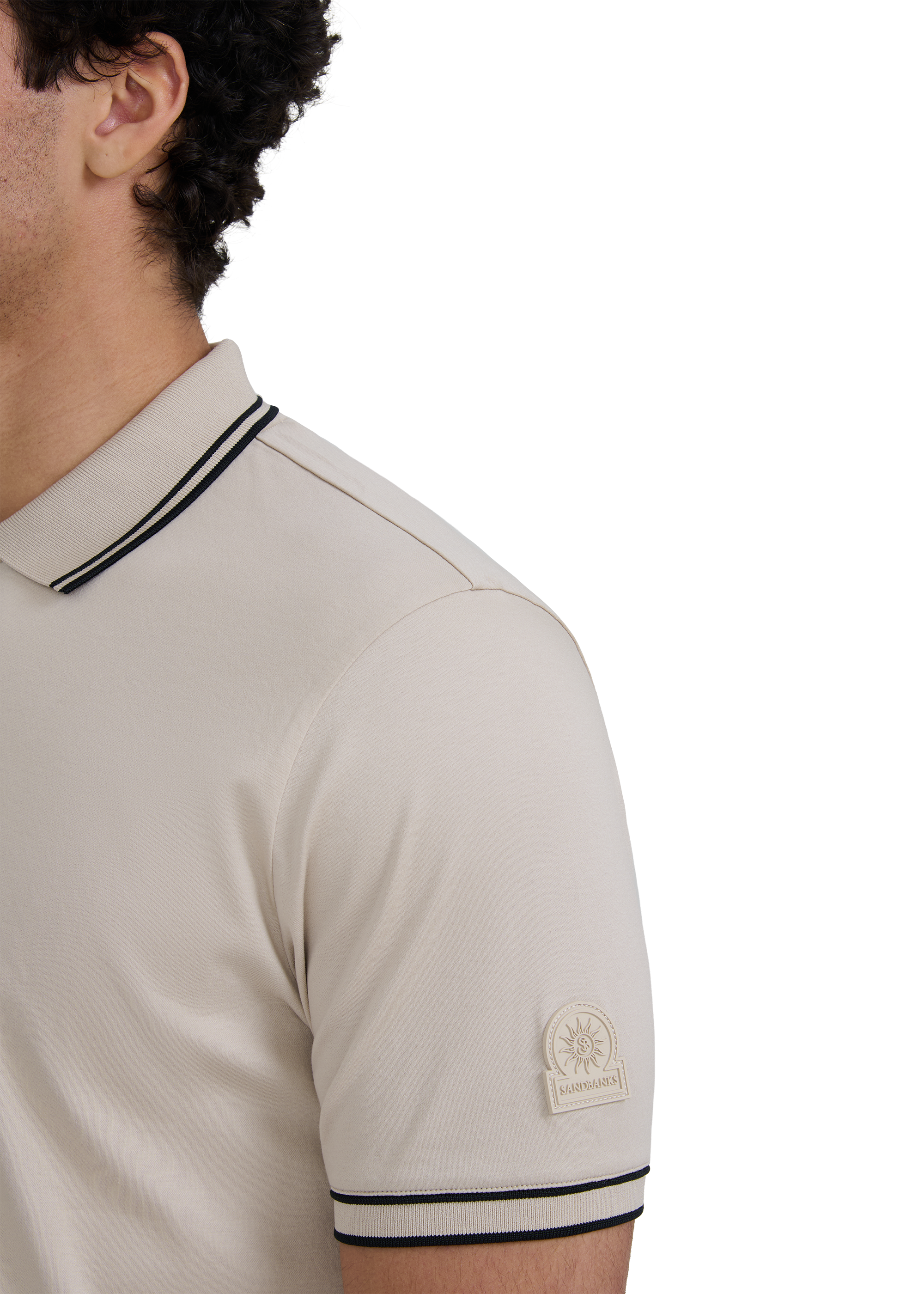 Silicone Zip Polo Shirt - Stone