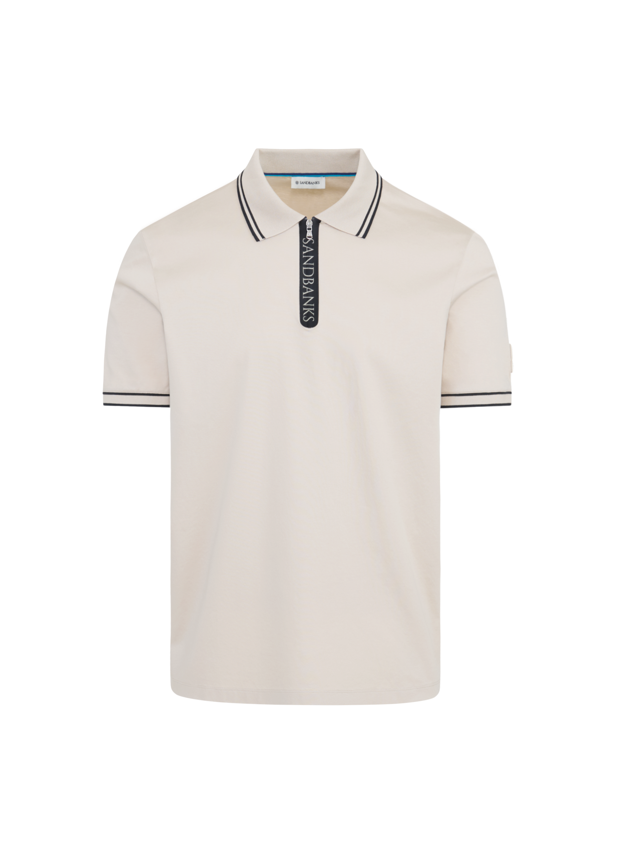 Silicone Zip Polo Shirt - Stone