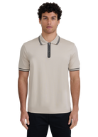 Silicone Zip Polo Shirt - Stone