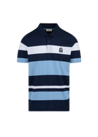 Sandbanks Mercerised Stripe Polo - Navy