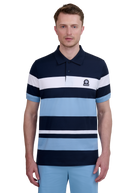 Sandbanks Mercerised Stripe Polo - Navy