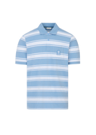 Stripe Pocket Cotton Polo Shirt - Dusty Blue