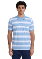 Stripe Pocket Cotton Polo Shirt - Dusty Blue