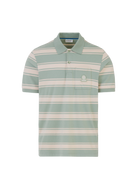 Stripe Pocket Cotton Polo Shirt - Sage