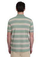 Stripe Pocket Cotton Polo Shirt - Sage