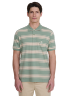 Stripe Pocket Cotton Polo Shirt - Sage