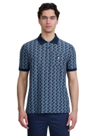 Sandbanks Jacquard Logo Polo Shirt - Navy