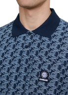 Sandbanks Jacquard Logo Polo Shirt - Navy