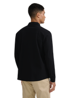 Button-Through Piqué Polo Shirt - Black