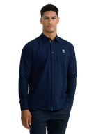 Button-Through Piqué Polo Shirt - Navy