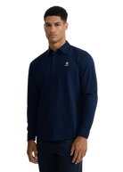 Button-Through Piqué Polo Shirt - Navy