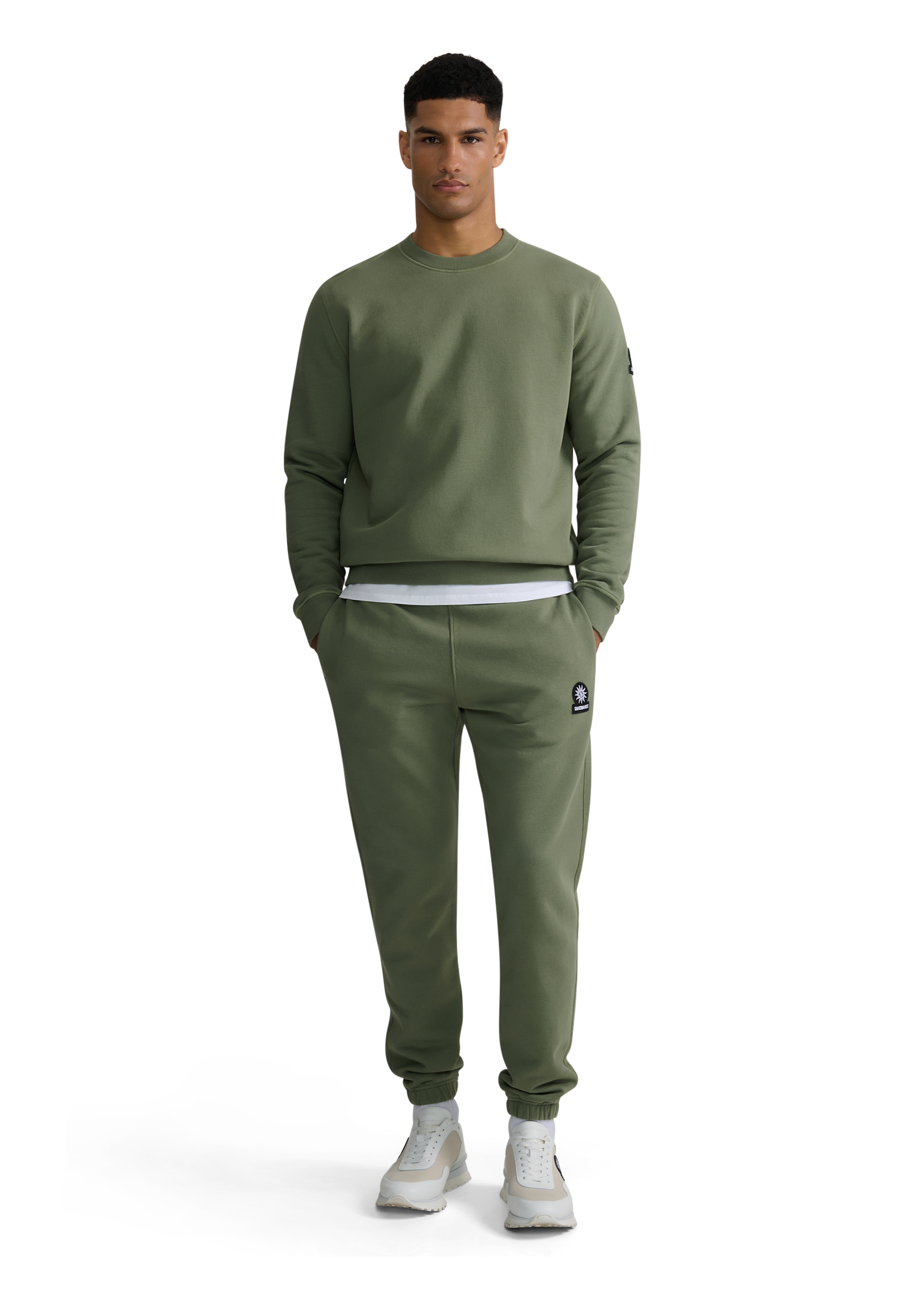 Sandbanks Badge Logo Sweatshirt - Olive
