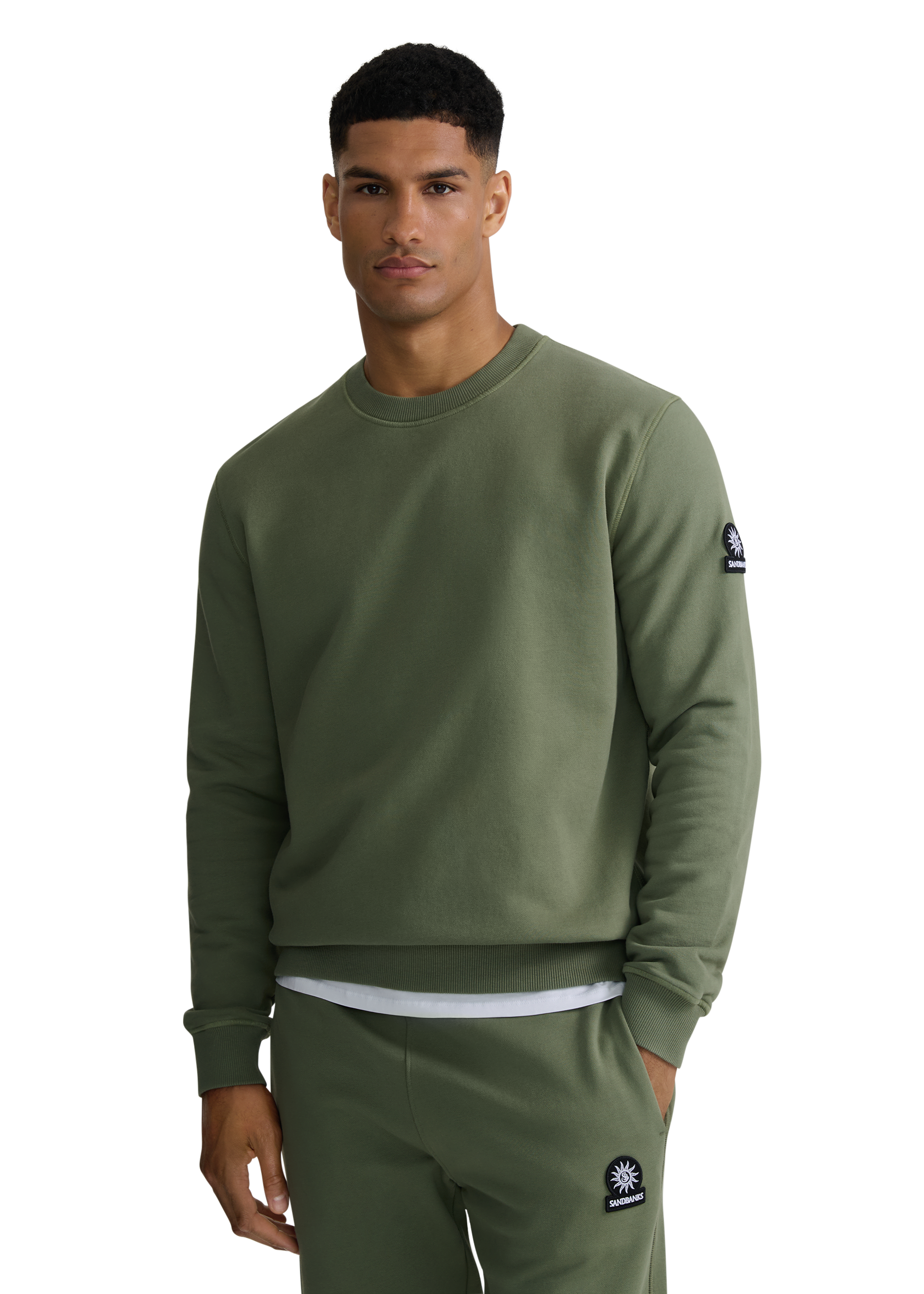 Sandbanks Badge Logo Sweatshirt - Olive