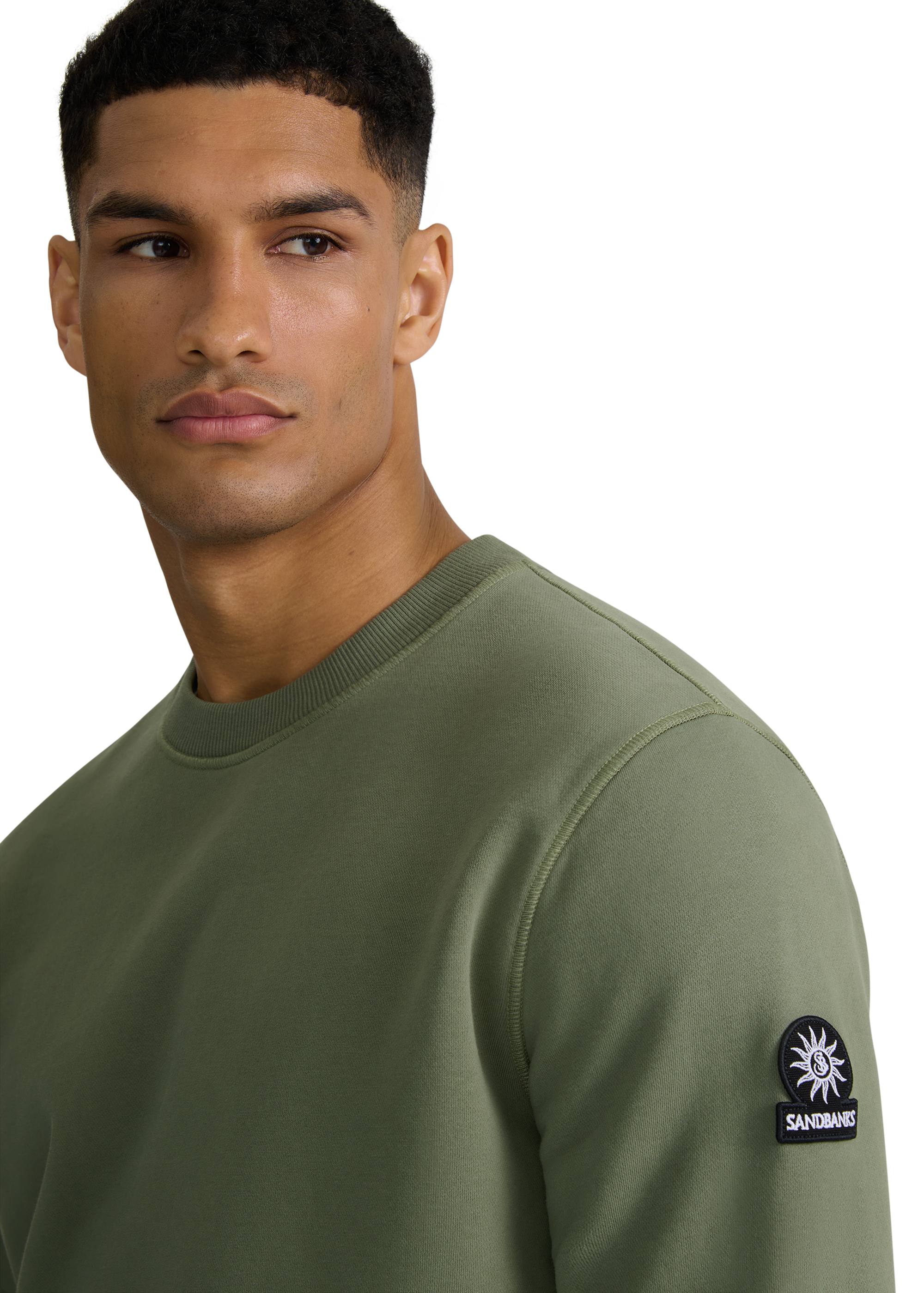 Sandbanks Badge Logo Sweatshirt - Olive