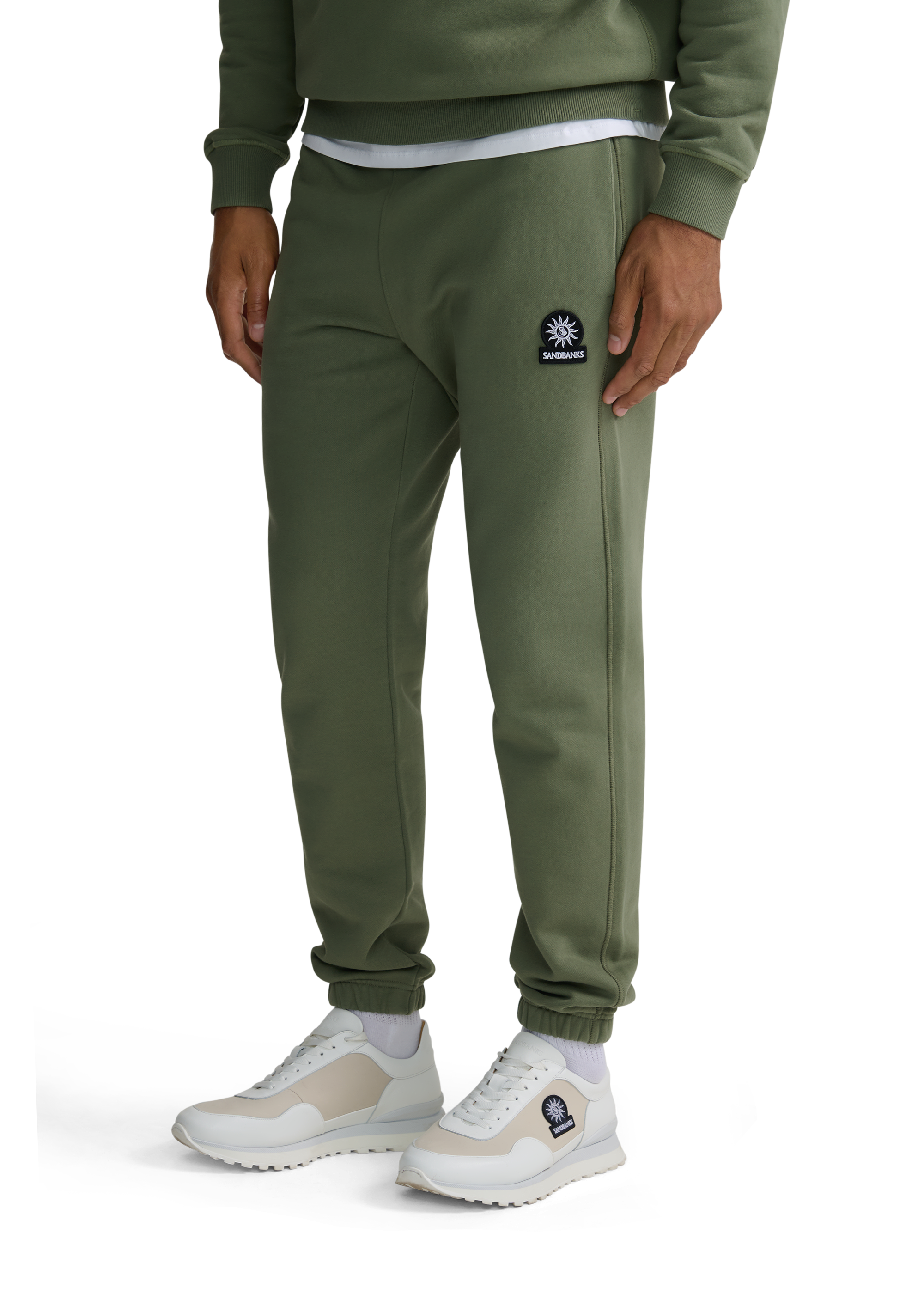 Sandbanks Elasticated Cuff Sweat Pants - Olive