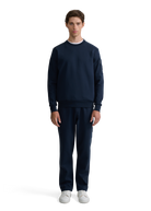 Zip Pocket Interlock Sweatshirt - Navy