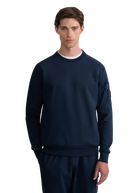 Zip Pocket Interlock Sweatshirt - Navy