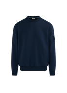 Zip Pocket Interlock Sweatshirt - Navy