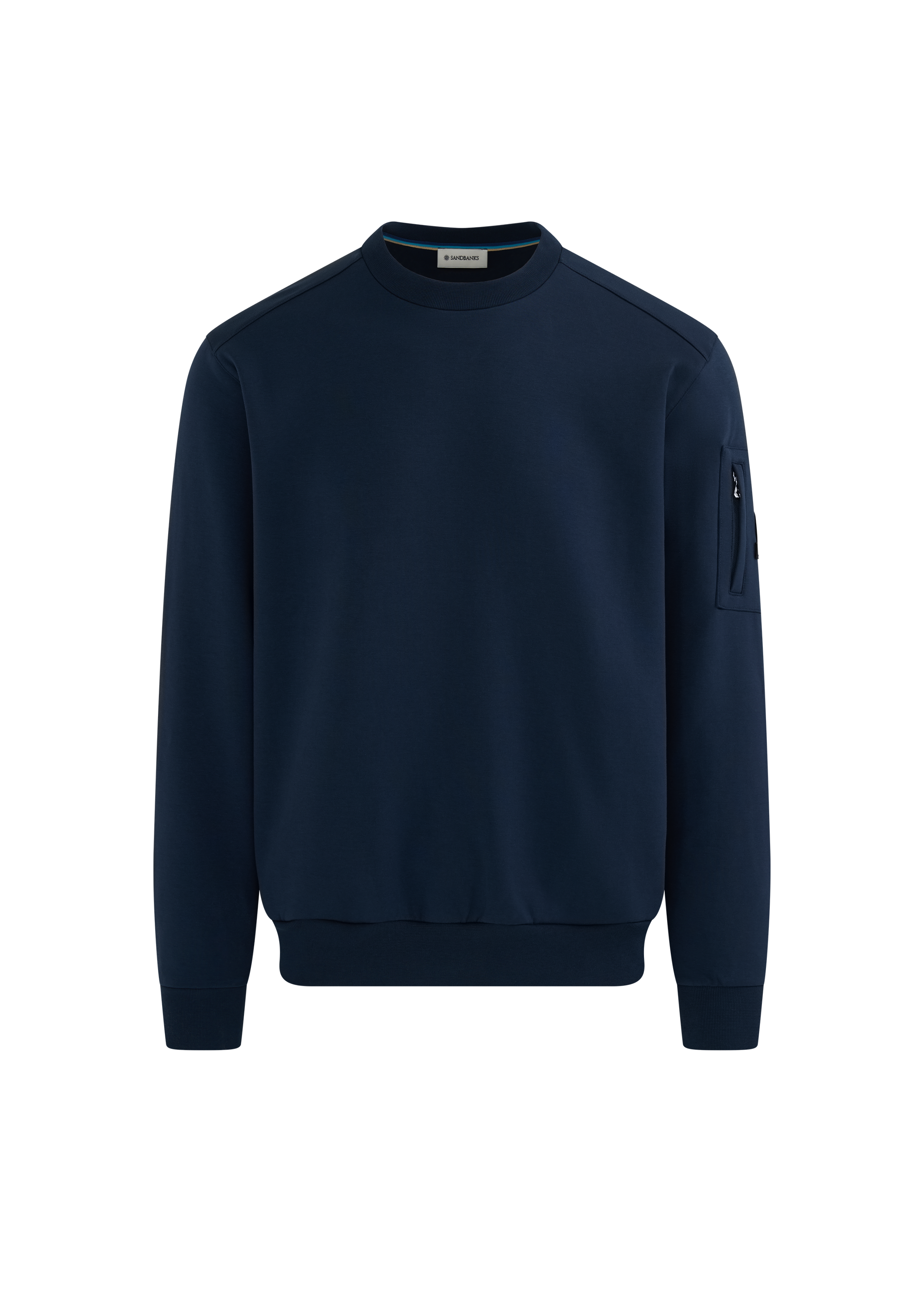 Zip Pocket Interlock Sweatshirt - Navy