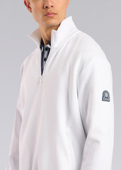 Sandbanks Interlock Quarter Zip Sweatshirt - White
