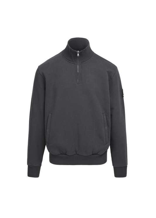 Sandbanks Badge Logo Quarter Zip Sweatshirt - Anthracite