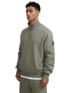 Sandbanks Badge Logo Quarter Zip Sweatshirt - Army