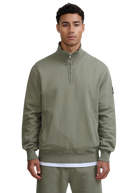 Sandbanks Badge Logo Quarter Zip Sweatshirt - Army
