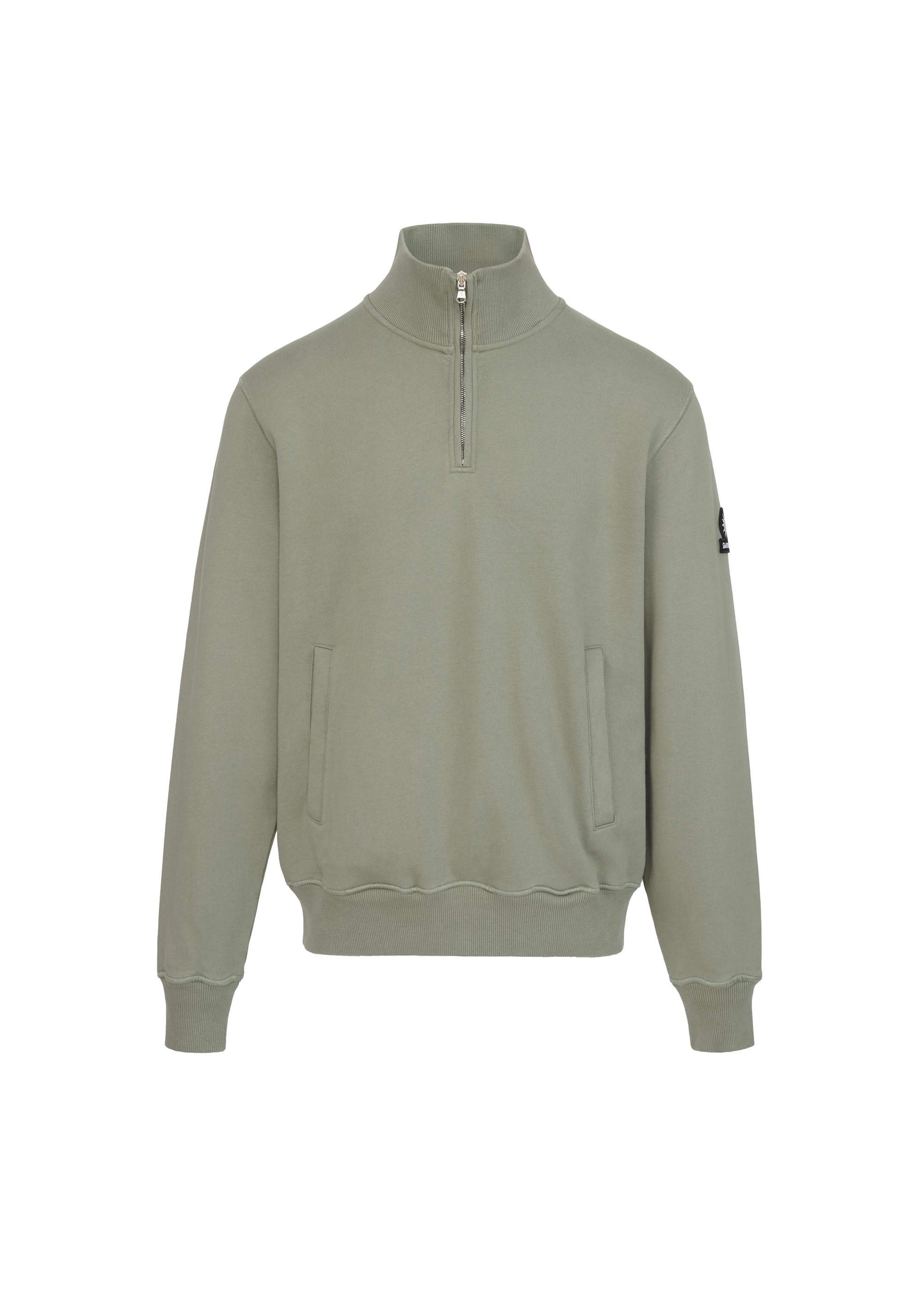 Sandbanks Badge Logo Quarter Zip Sweatshirt - Army