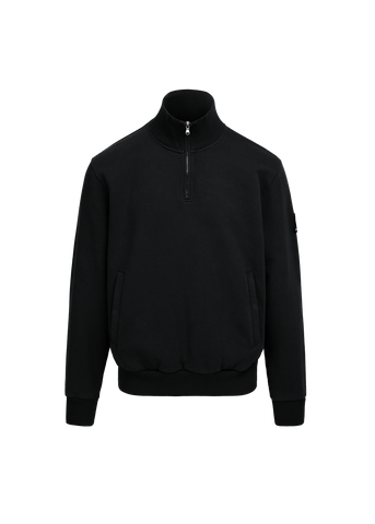 Sandbanks Badge Logo Quarter Zip Sweatshirt - Black